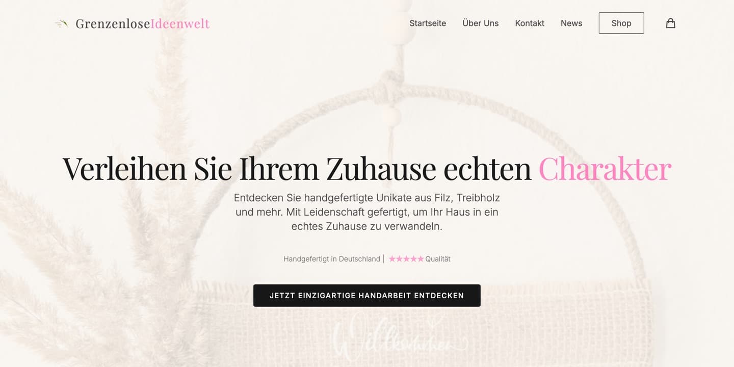 Hero der Website Grenzenlose Ideenwelt