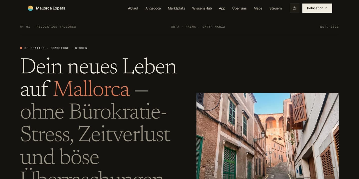 Hero der Website Mallorca Expats